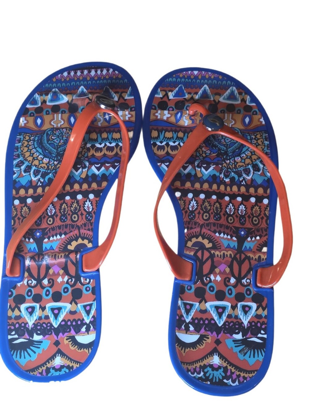 Y2K 2010's Sakroots Peace Print Flip Flop Sandals Size 9